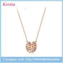 2015 China artificial word fashion newest design jewelry gold necklace with Austria crystal